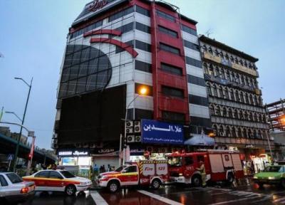 آتش سوزی در پاساژ علاءالدین تهران